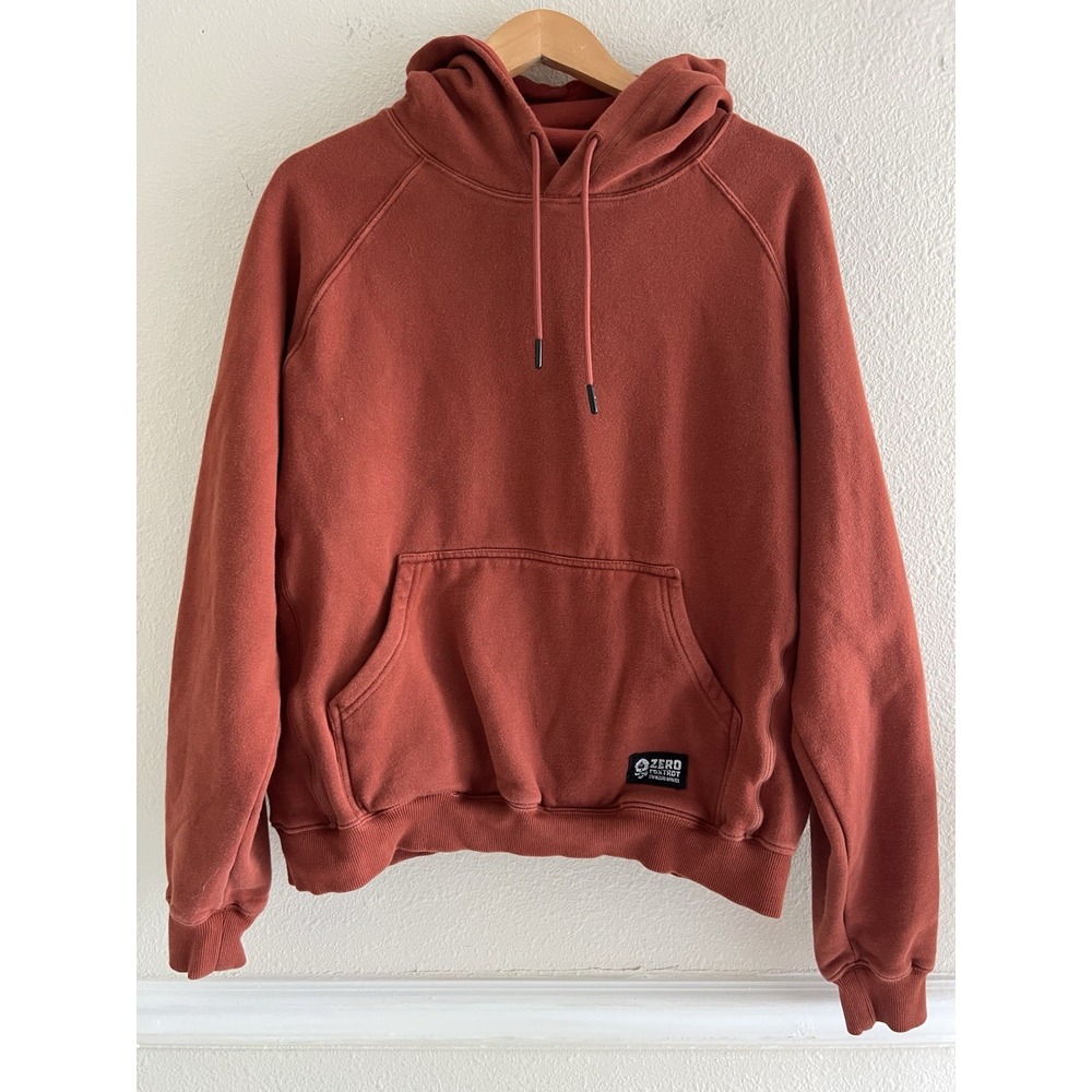 Zero Foxtrot Smuggler Fleece Hoodie Mens Medium Dark Rust Tactical EDC Pockets